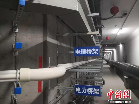 圖為綜合地下管廊待安裝區域的不同類型橋架?！「呖档?攝